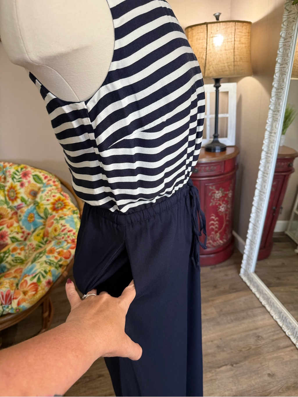 Talbots Striped Sleeveless Jumpsuit — image 7 of 8